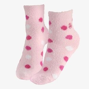 NEW One Pair Pink Polka Dot  Aloe Moisture Socks from Earth Therapeutics